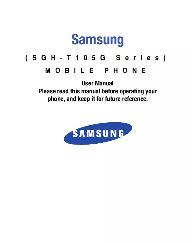 Mode d'emploi SAMSUNG SGH-T105G