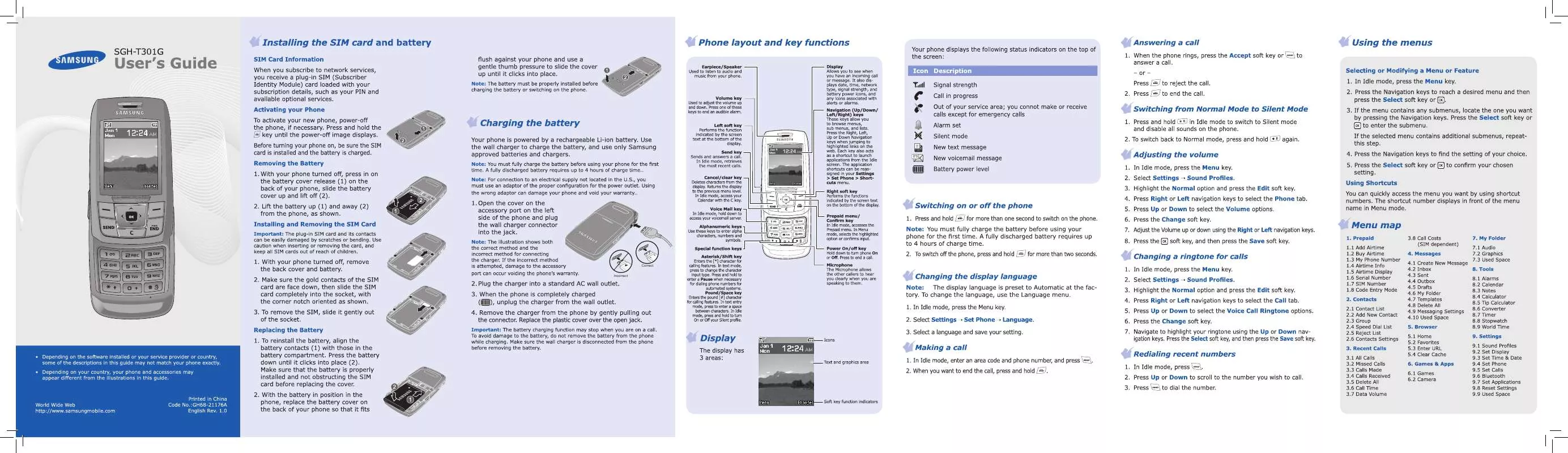 Mode d'emploi SAMSUNG SGH-T301G