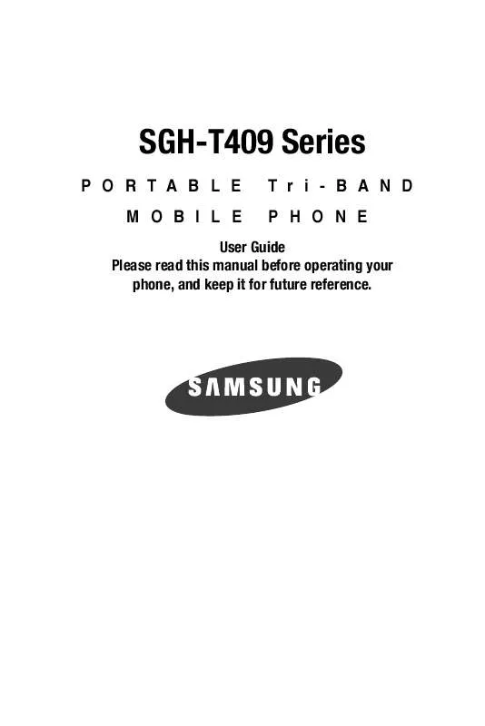 Mode d'emploi SAMSUNG SGH-T409