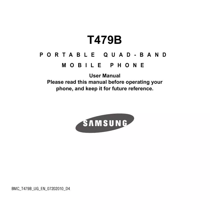 Mode d'emploi SAMSUNG SGH-T479B