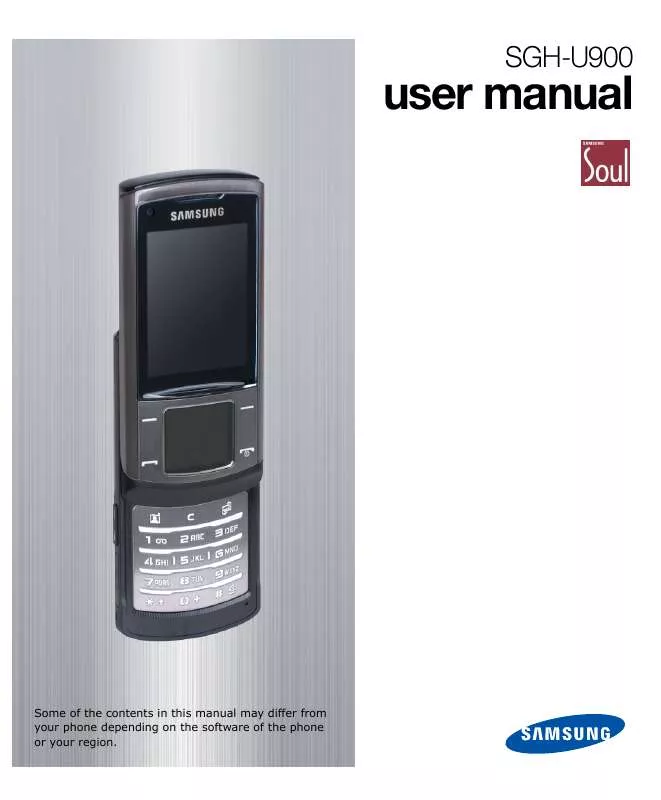 Mode d'emploi SAMSUNG SGH-U900G