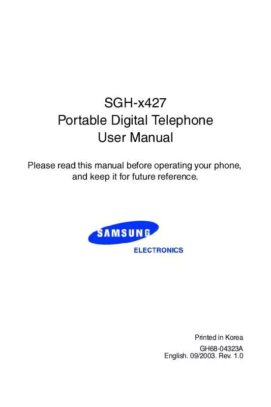 Mode d'emploi SAMSUNG SGH-X427M