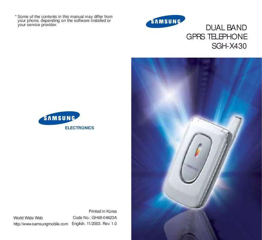 Mode d'emploi SAMSUNG SGH-X430