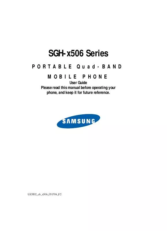 Mode d'emploi SAMSUNG SGH-X506