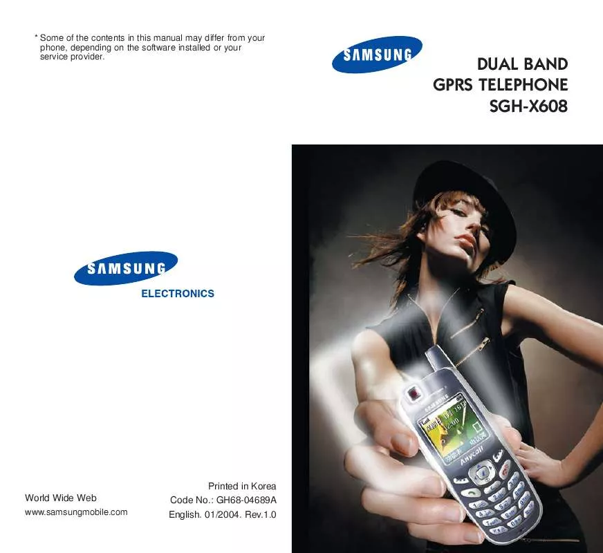 Mode d'emploi SAMSUNG SGH-X608