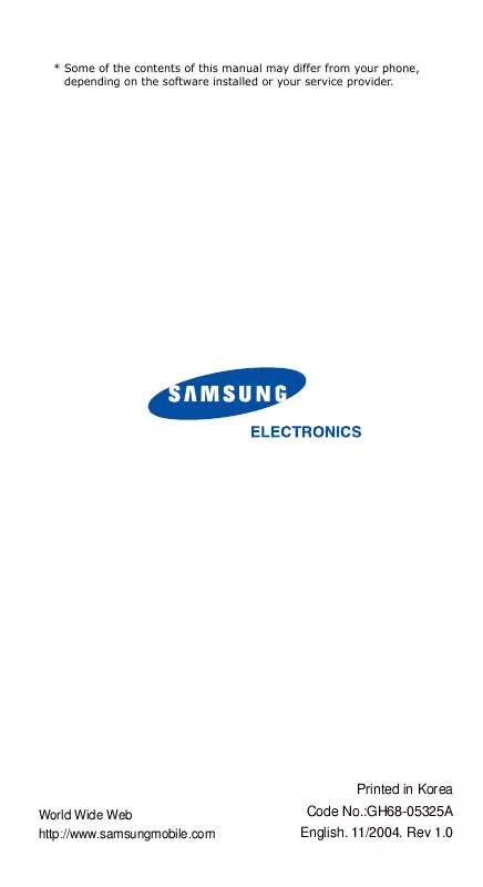 Mode d'emploi SAMSUNG SGH-X610