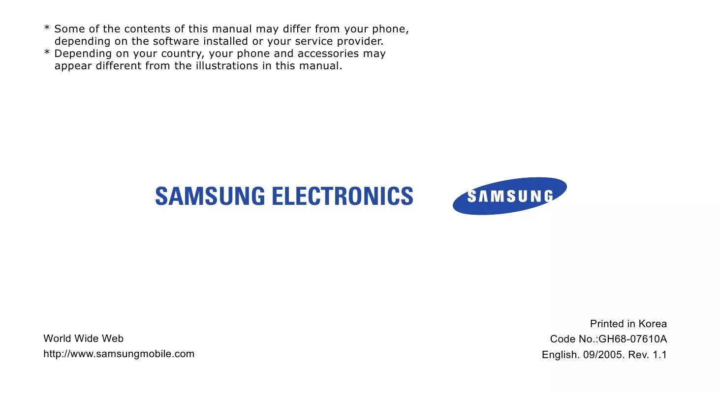 Mode d'emploi SAMSUNG SGH-X620