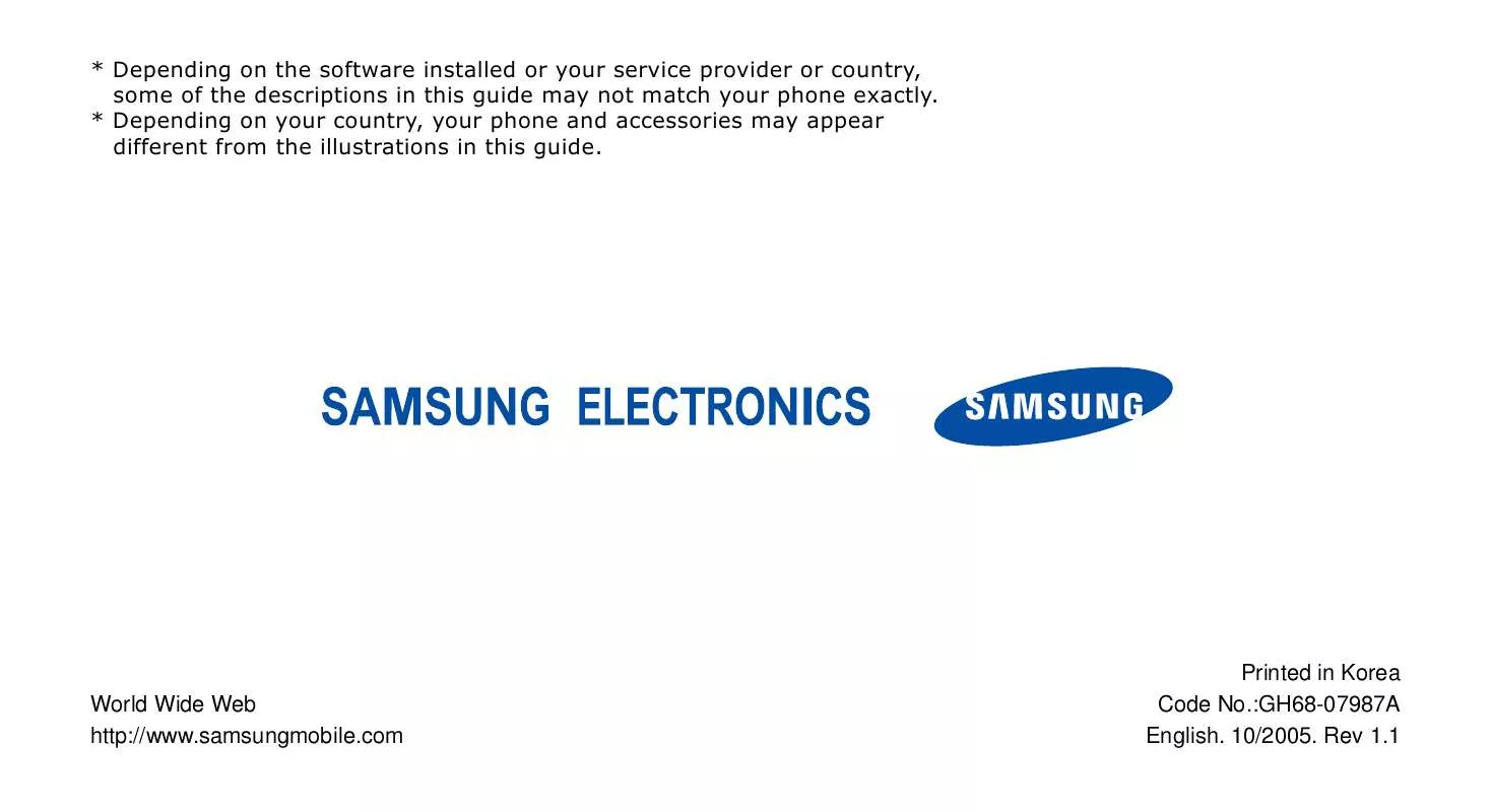 Mode d'emploi SAMSUNG SGH-X660