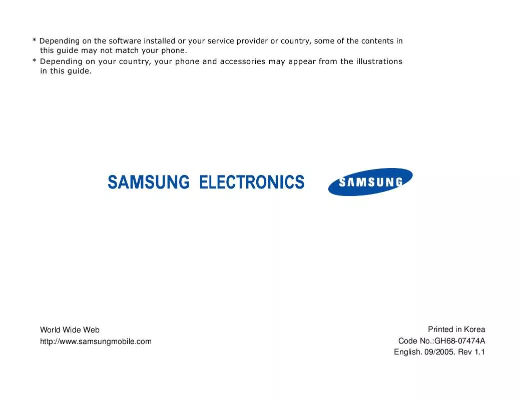 Mode d'emploi SAMSUNG SGH-Z140V