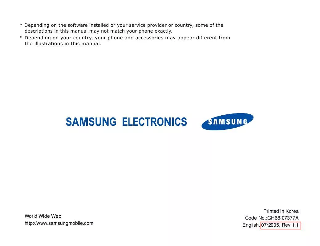 Mode d'emploi SAMSUNG SGH-Z300