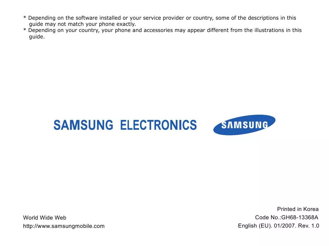 Mode d'emploi SAMSUNG SGH-Z620