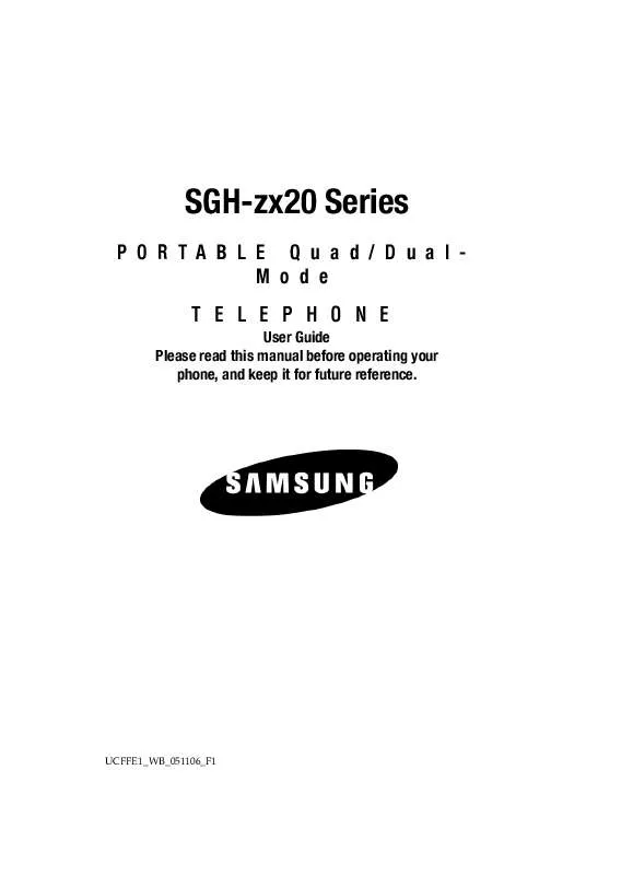 Mode d'emploi SAMSUNG SGH-ZX20