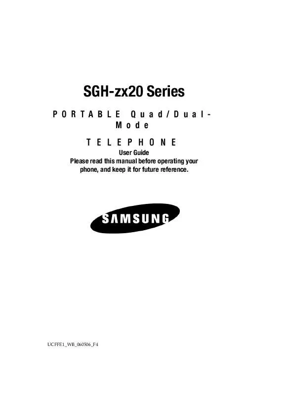 Mode d'emploi SAMSUNG SGH-ZX20G