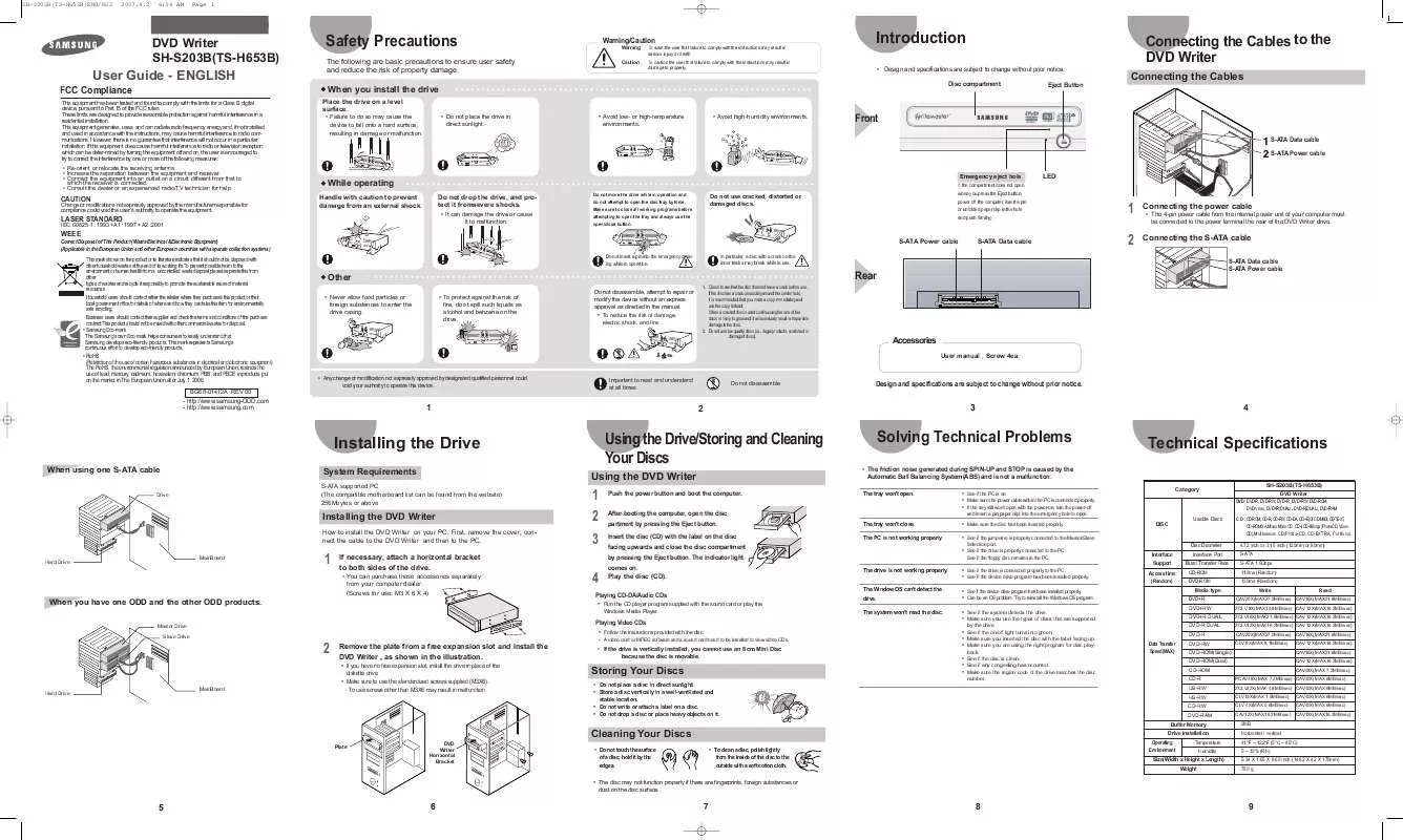 Mode d'emploi SAMSUNG SH-S203B/BEBN