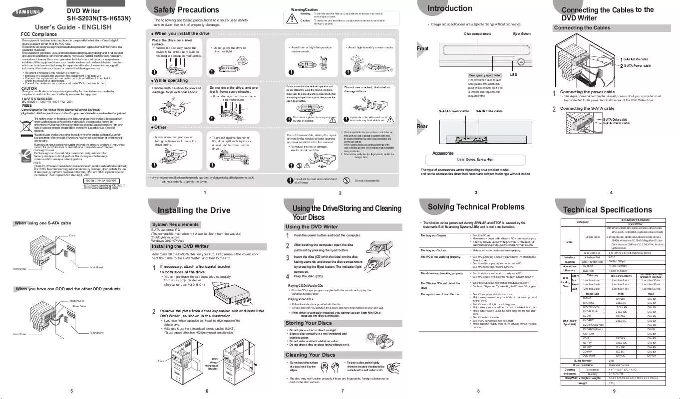 Mode d'emploi SAMSUNG SH-S203N/BEBN