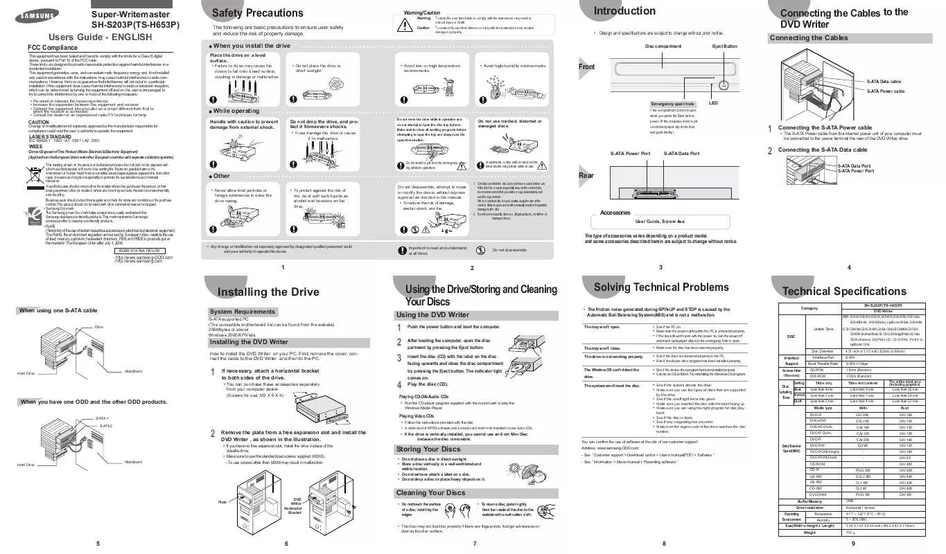 Mode d'emploi SAMSUNG SH-S203P