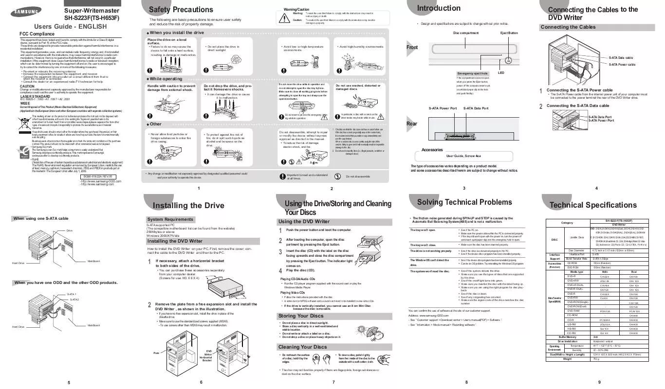 Mode d'emploi SAMSUNG SH-S223B