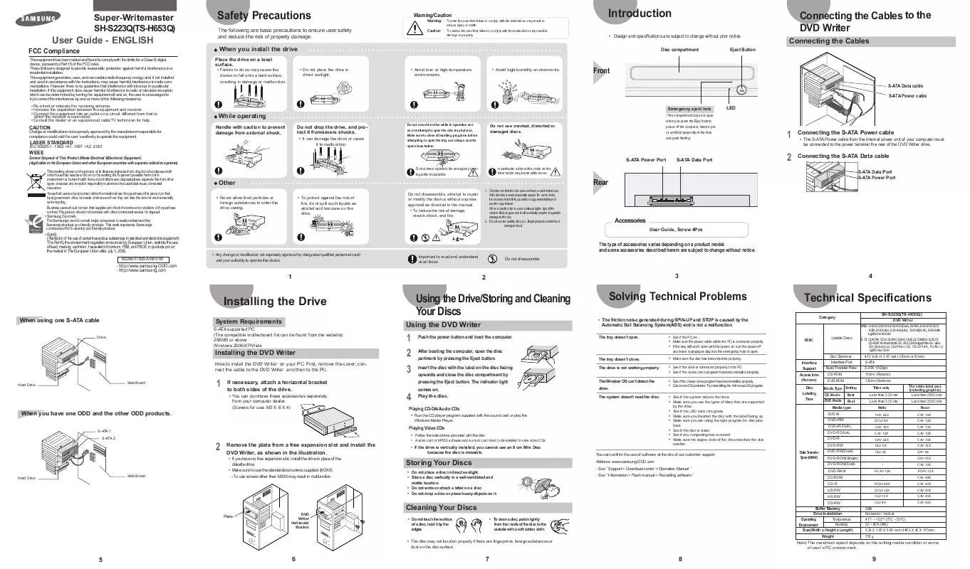 Mode d'emploi SAMSUNG SH-S223L