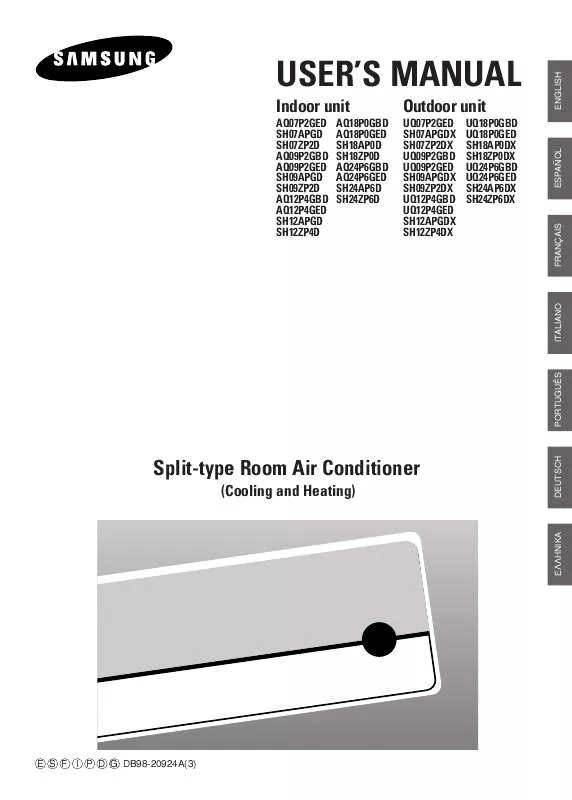 Mode d'emploi SAMSUNG SH07ZP2D-XFO