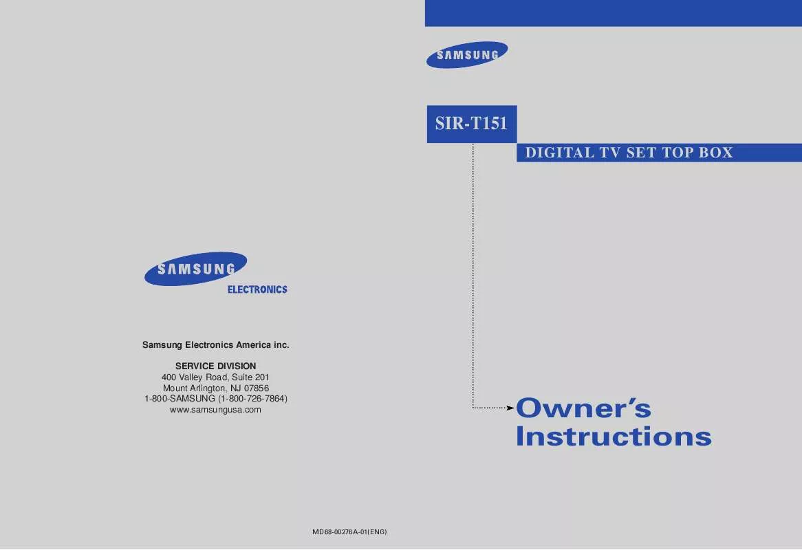 Mode d'emploi SAMSUNG SIR-T151