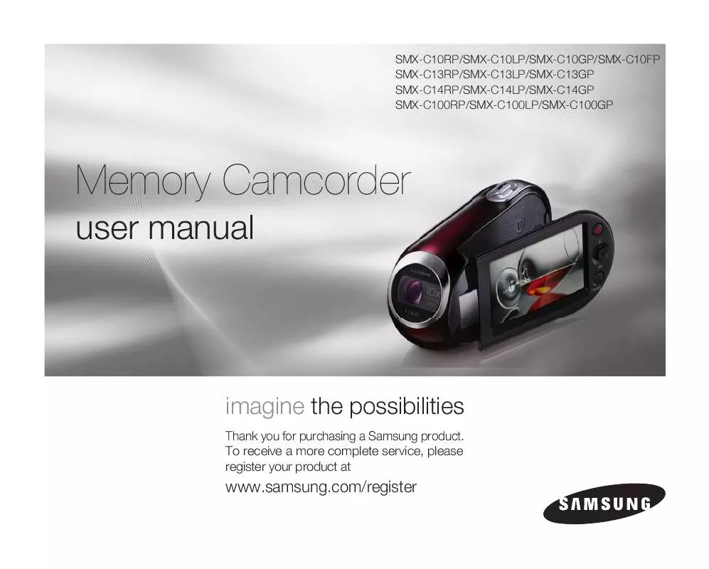 Mode d'emploi SAMSUNG SMX-C10G