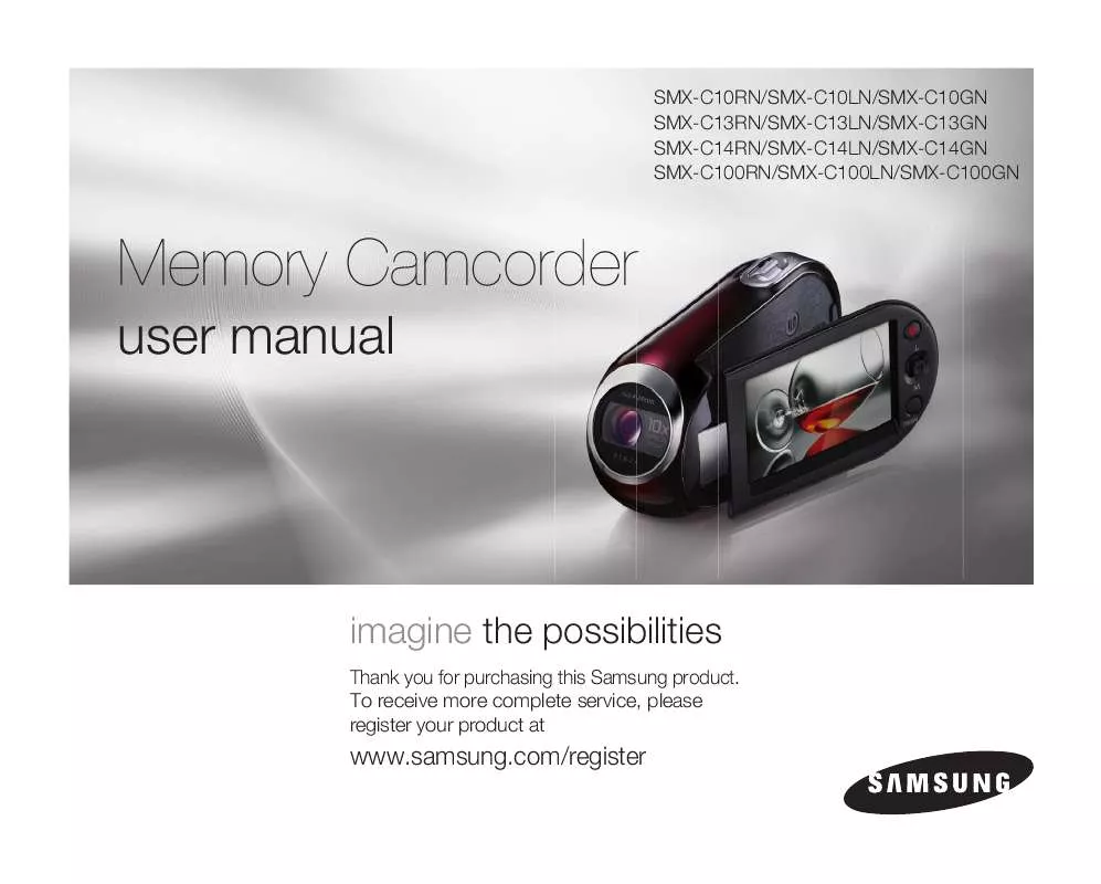 Mode d'emploi SAMSUNG SMX-C10GN