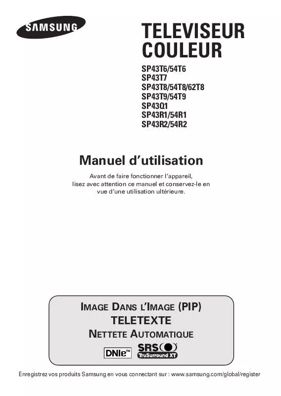 Mode d'emploi SAMSUNG SP-43R1HE