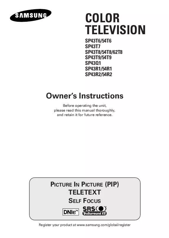 Mode d'emploi SAMSUNG SP-54910HEX