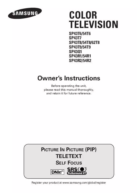 Mode d'emploi SAMSUNG SP-54T8HE