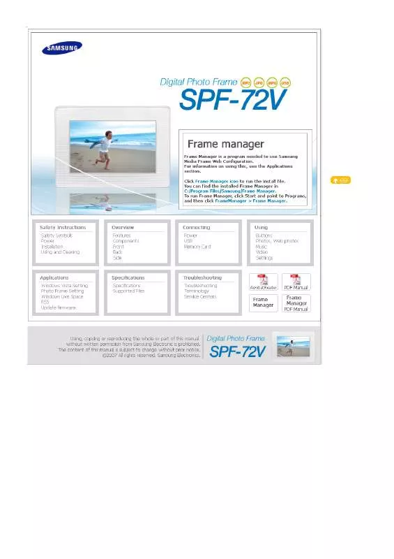 Mode d'emploi SAMSUNG SPF-72