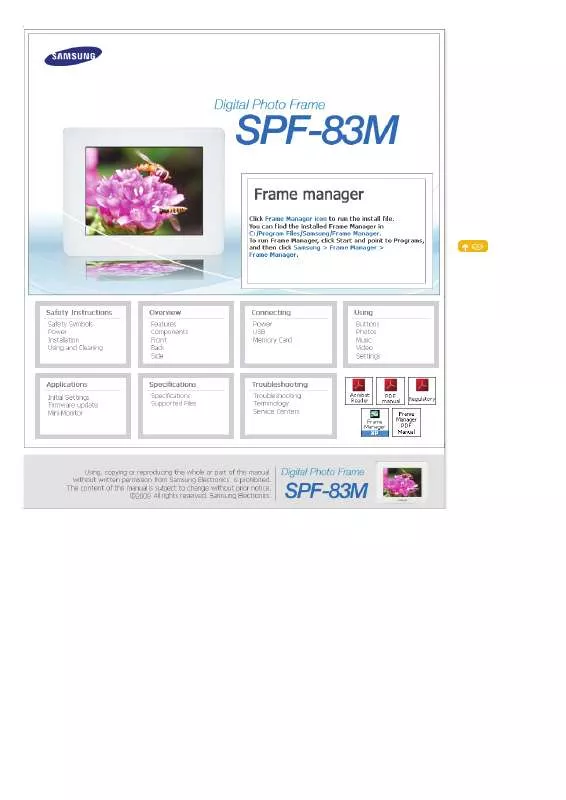 Mode d'emploi SAMSUNG SPF-83M