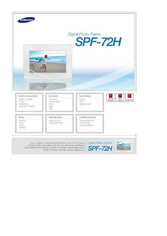 Mode d'emploi SAMSUNG SP-F72H