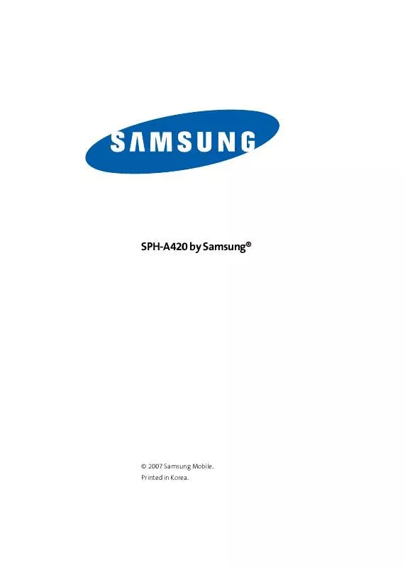 Mode d'emploi SAMSUNG SPH-A420