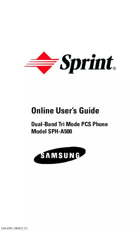 Mode d'emploi SAMSUNG SPH-A500I