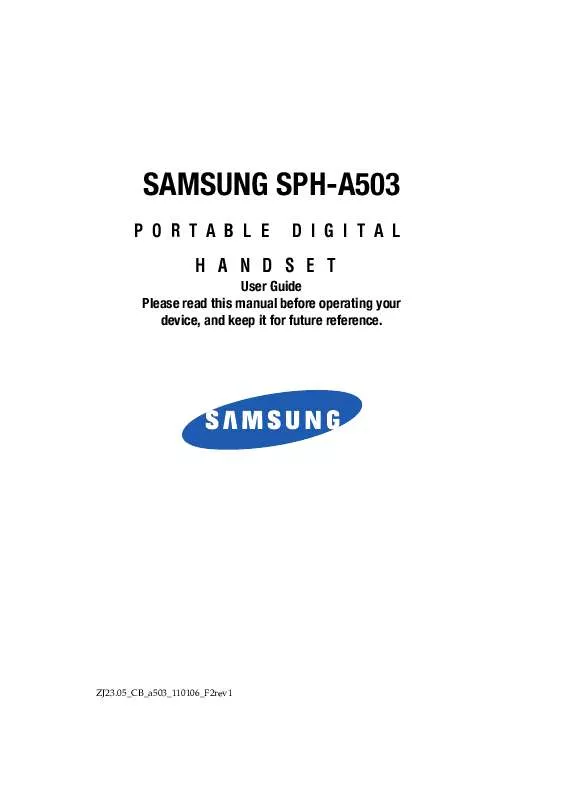 Mode d'emploi SAMSUNG SPH-A503