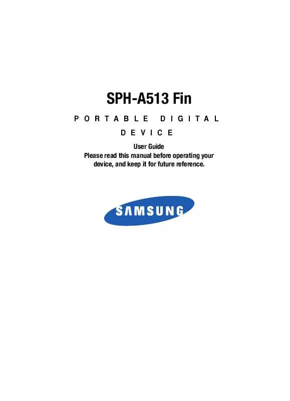 Mode d'emploi SAMSUNG SPH-A513