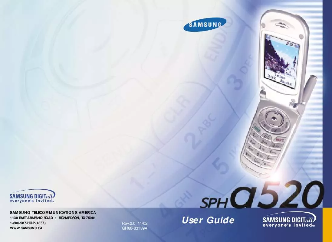 Mode d'emploi SAMSUNG SPH-A520MSR