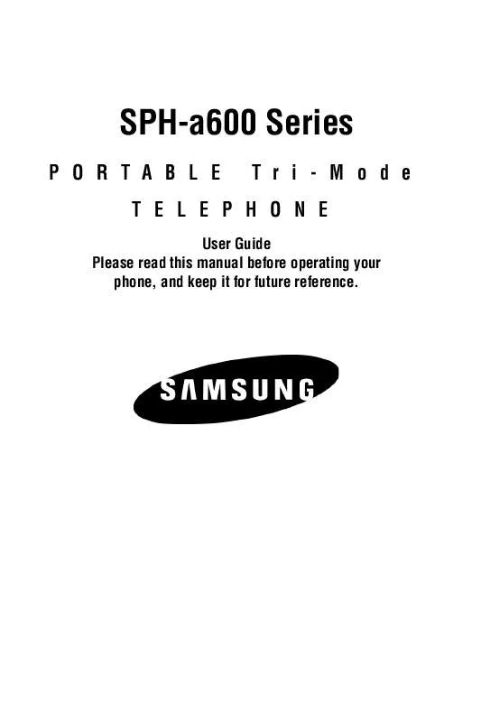 Mode d'emploi SAMSUNG SPH-A600B