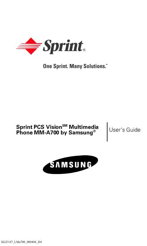 Mode d'emploi SAMSUNG SPH-A700BSS