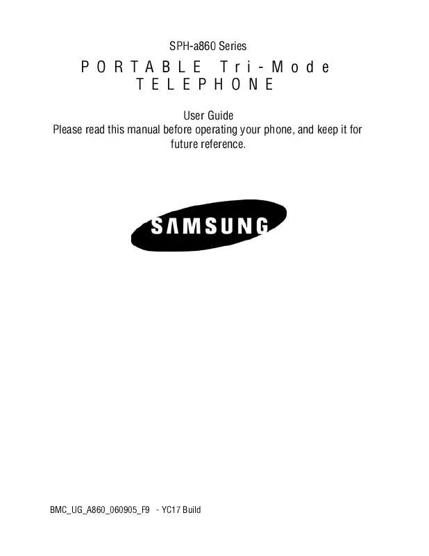 Mode d'emploi SAMSUNG SPH-A860