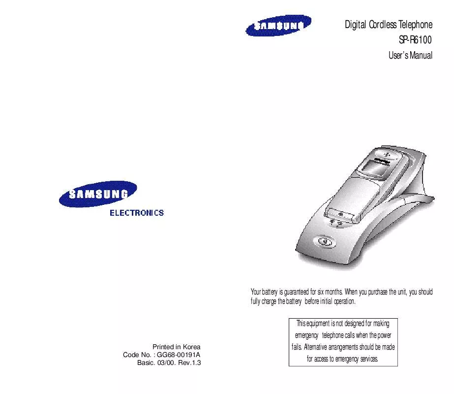 Mode d'emploi SAMSUNG SP-R6100TG