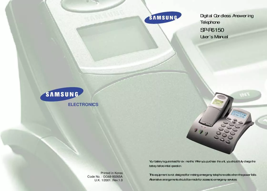 Mode d'emploi SAMSUNG SP-R6150W