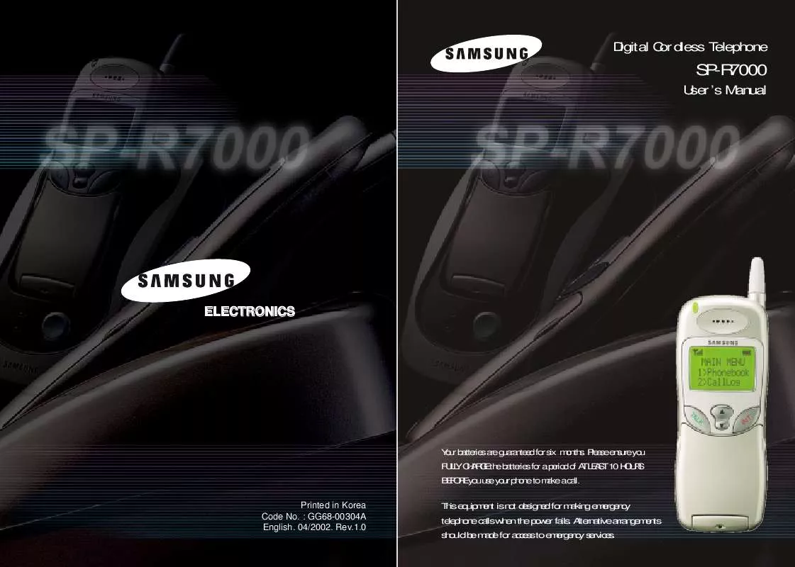 Mode d'emploi SAMSUNG SP-R7000TG