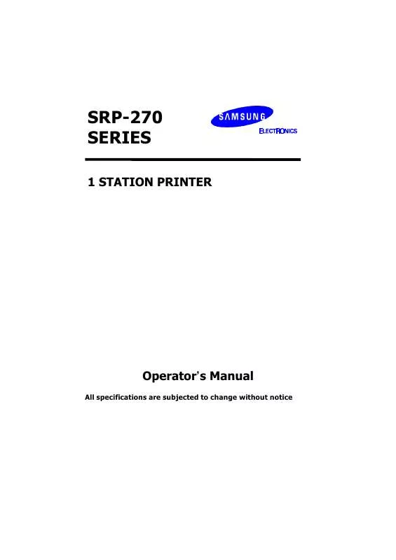 Mode d'emploi SAMSUNG SRP-270