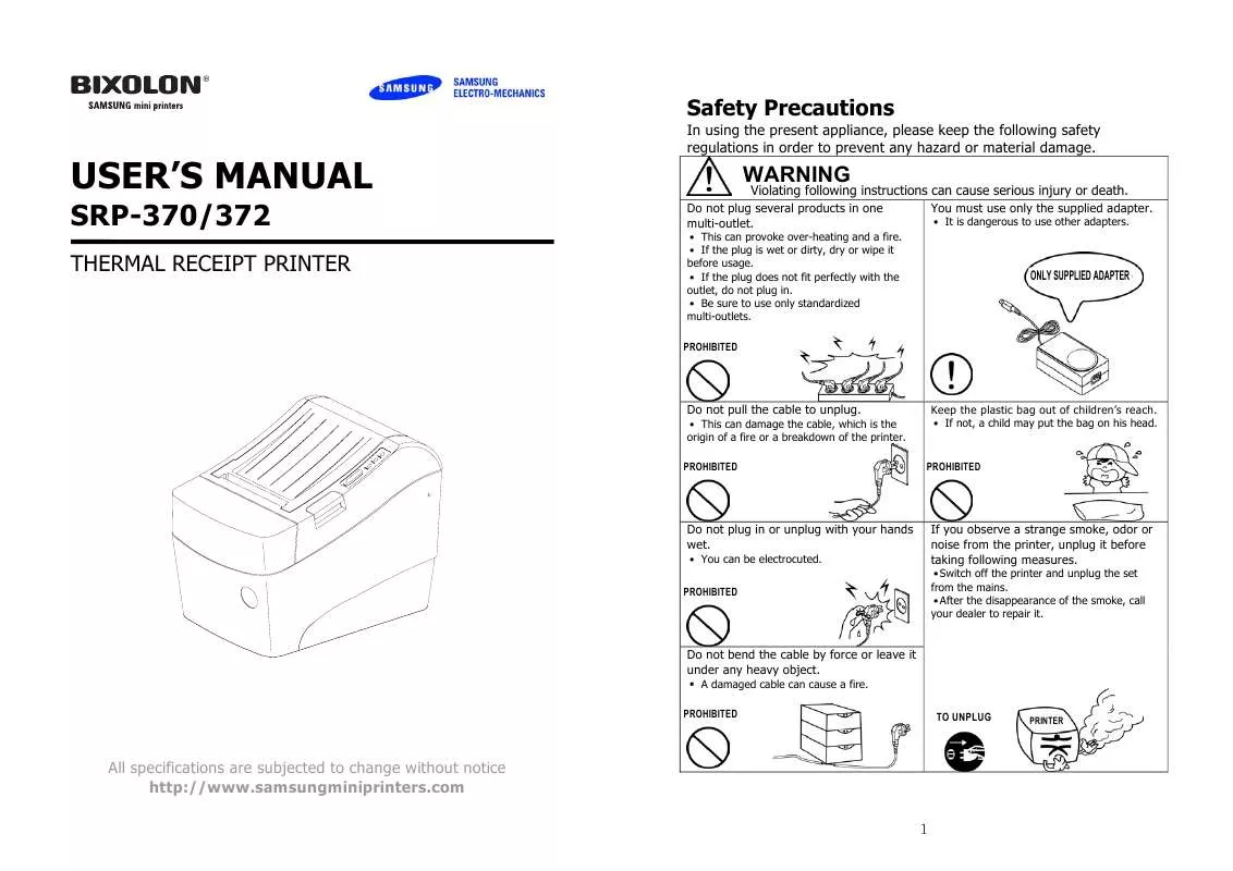 Mode d'emploi SAMSUNG SRP-370