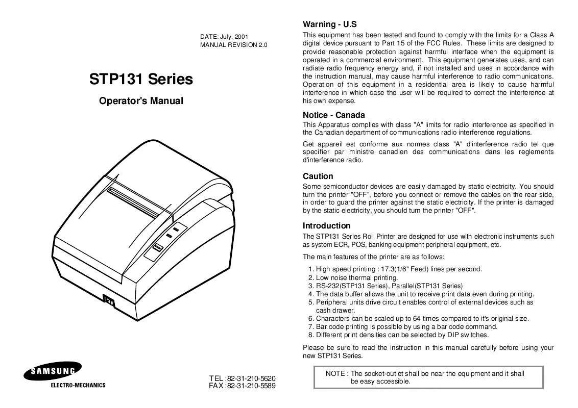 Mode d'emploi SAMSUNG STP-131