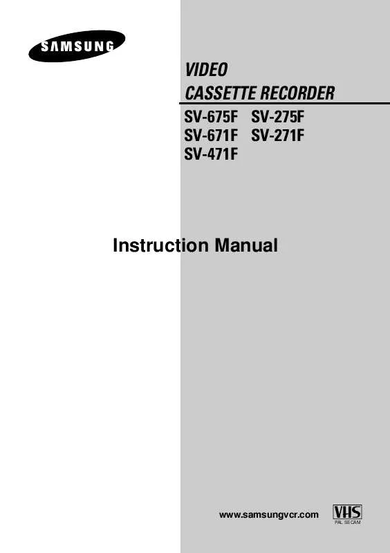 Mode d'emploi SAMSUNG SV-271F