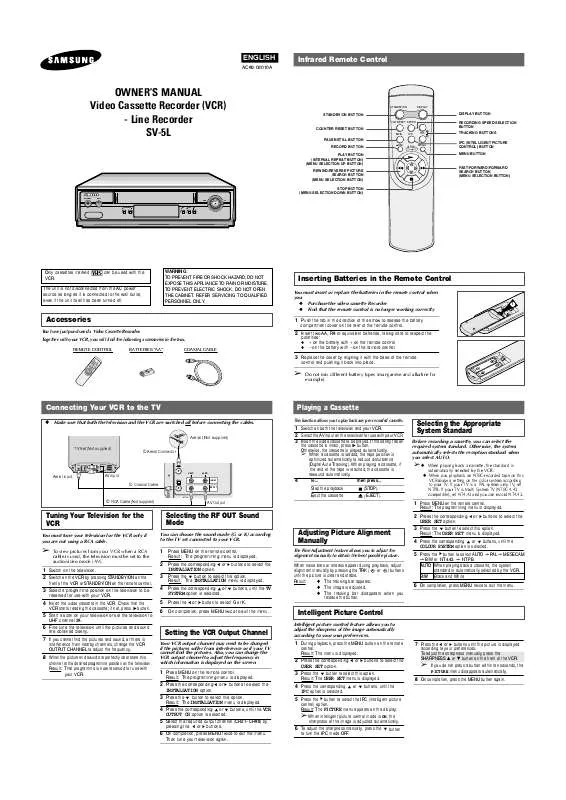 Mode d'emploi SAMSUNG SV-5L