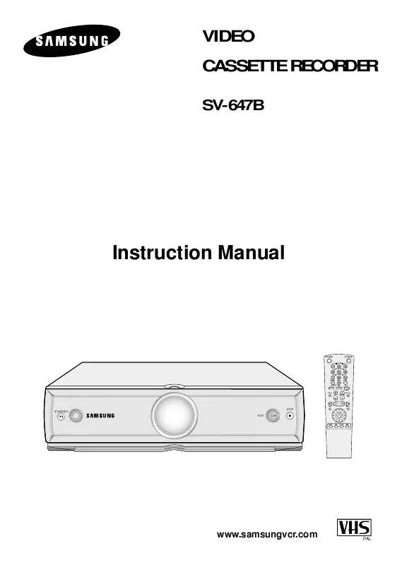 Mode d'emploi SAMSUNG SV647B-XEU