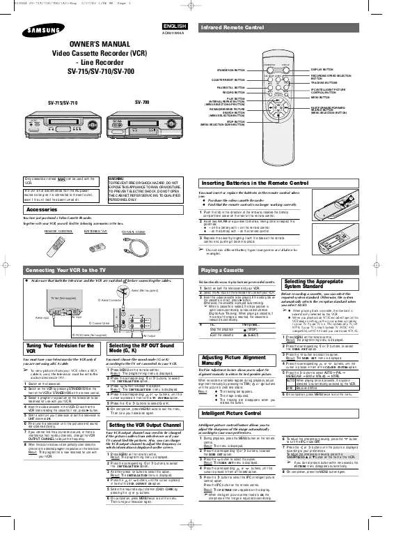 Mode d'emploi SAMSUNG SV-700